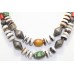 Necklace 925 Sterling Silver beads agate turquoise coral stones P 324